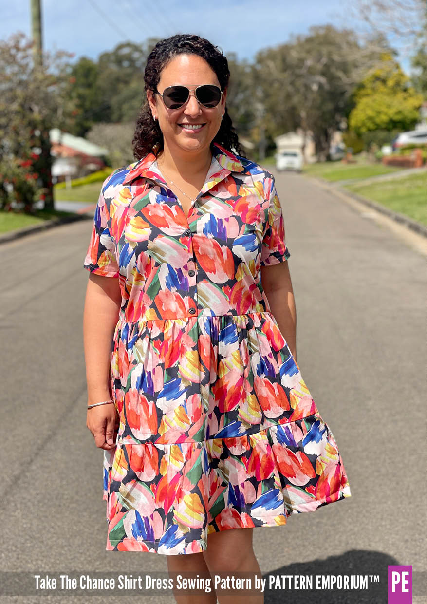 Take The Chance | Tiered Shirt Dress Sewing Pattern