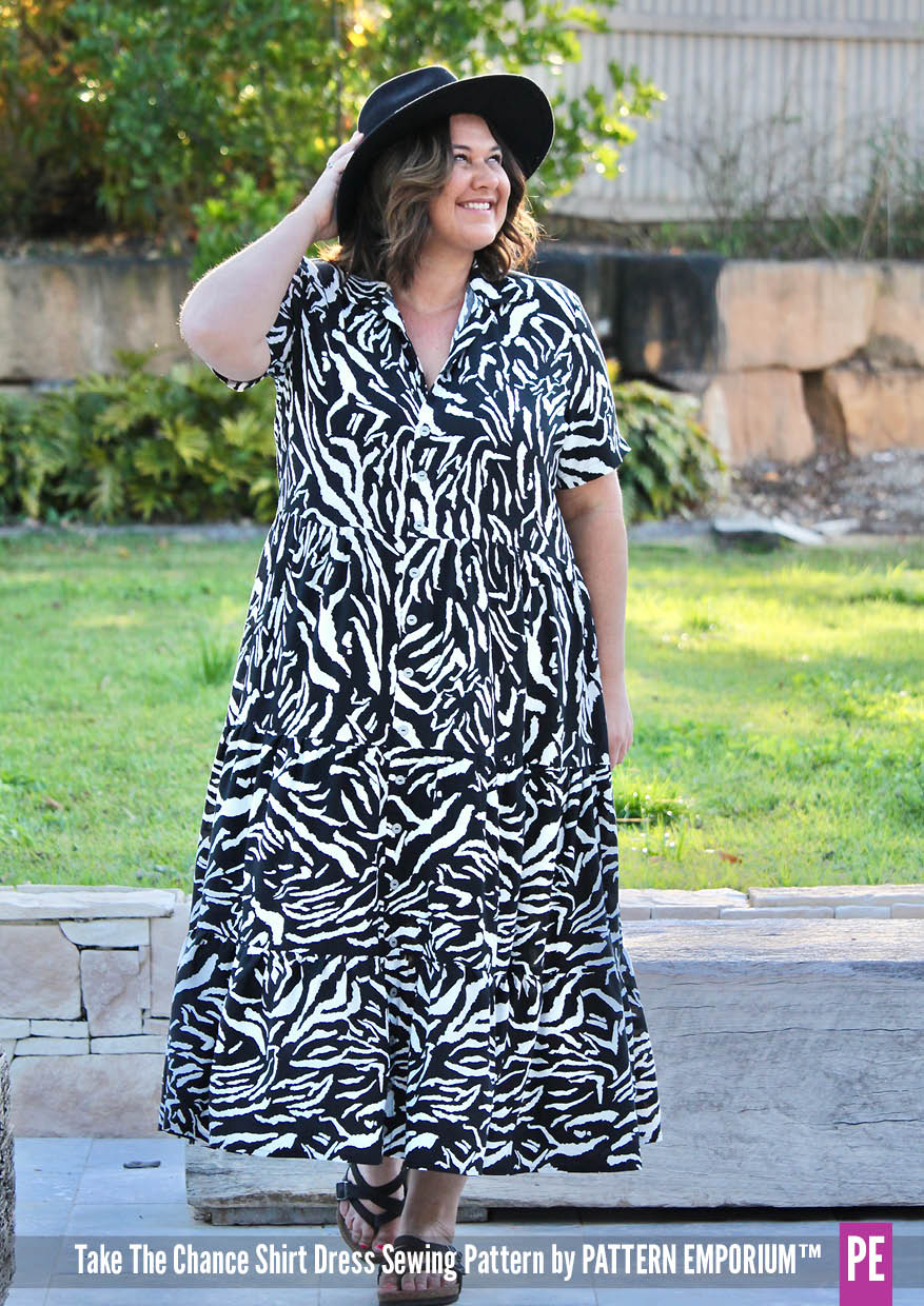 Take The Chance | Tiered Shirt Dress Sewing Pattern