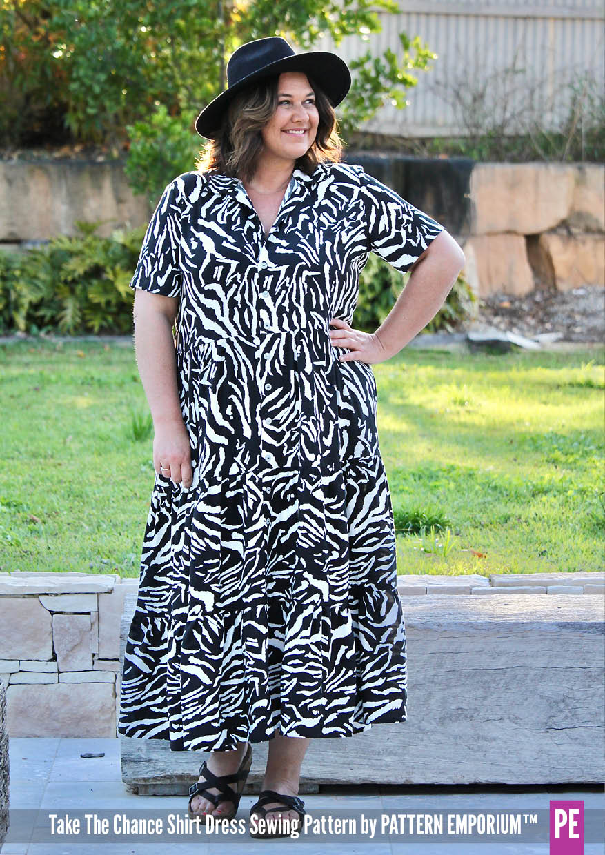 Take The Chance | Tiered Shirt Dress Sewing Pattern