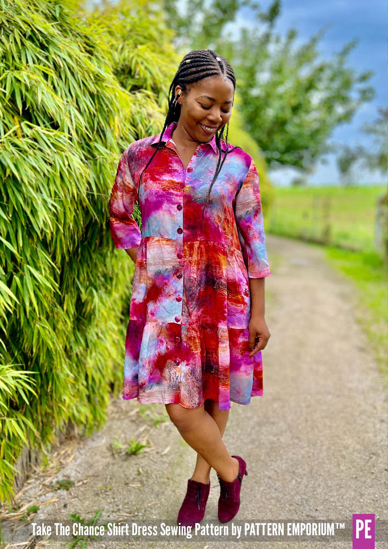 Take The Chance Tiered Shirt Dress Sewing Pattern - PATTERN EMPORIUM