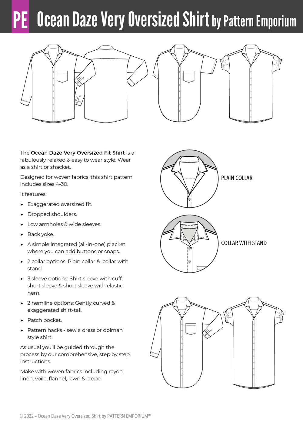 Shop Top Sewing Patterns Online Pattern Emporium