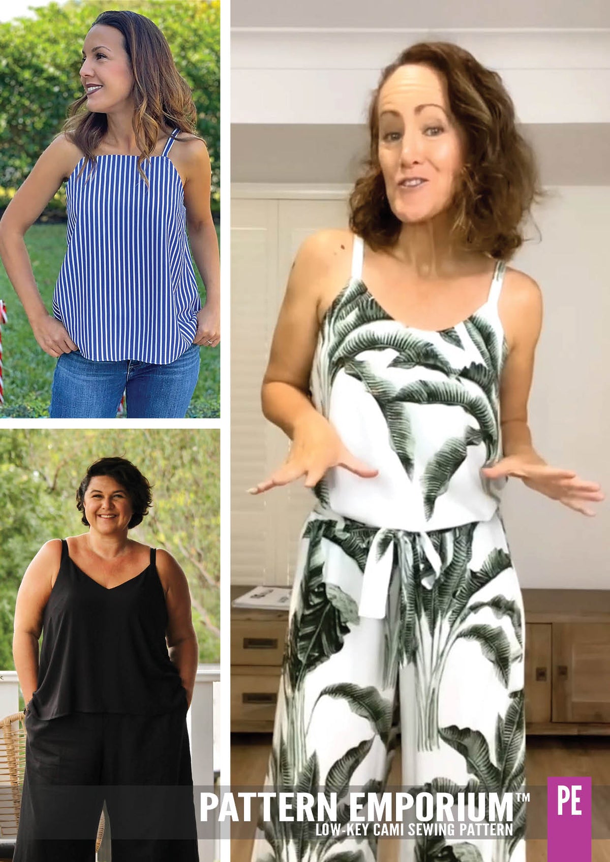 Low-Key Cami Top Sewing Pattern for Woven Fabrics - Pattern Emporium